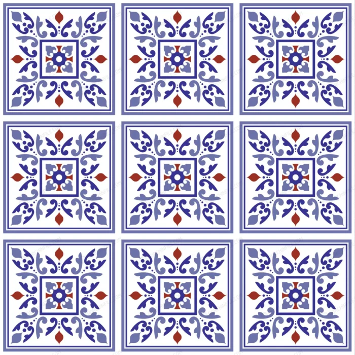 decorative tile background crc0ac06d69 size5.54mb - title:وکتور کاشی طرح گل و بوته - اورچین فایل - format:EPS - وکتور - sku:crc0ac06d69 - keywords: p_id:101183