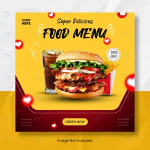 delicious food menu instagram post banner templat crcf68ac4d7 size2.88mb - title:Home - اورچین فایل - format: - sku: - keywords: p_id:18