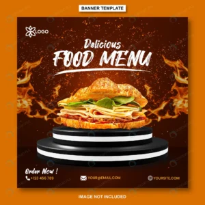 delicious food menu instagram post template crc7d0a14f1 size12.94mb - title:Home - اورچین فایل - format: - sku: - keywords: p_id:18