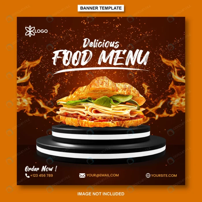 delicious food menu instagram post template crc7d0a14f1 size12.94mb - title:تمپلیت لایه باز پست اینستاگرام فست فود - اورچین فایل - format:PSD - فتوشاپ - sku:crc7d0a14f1 - keywords: p_id:82373