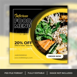 delicious food menu social media post template ba crcb282fe71 size4.2mb - title:Home - اورچین فایل - format: - sku: - keywords: p_id:18