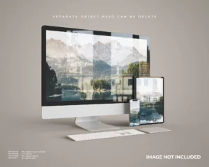 desktop mockup with tablet and smartphone left crcbbf11752 size119.01mb - title:Home - اورچین فایل - format: - sku: - keywords: p_id:18