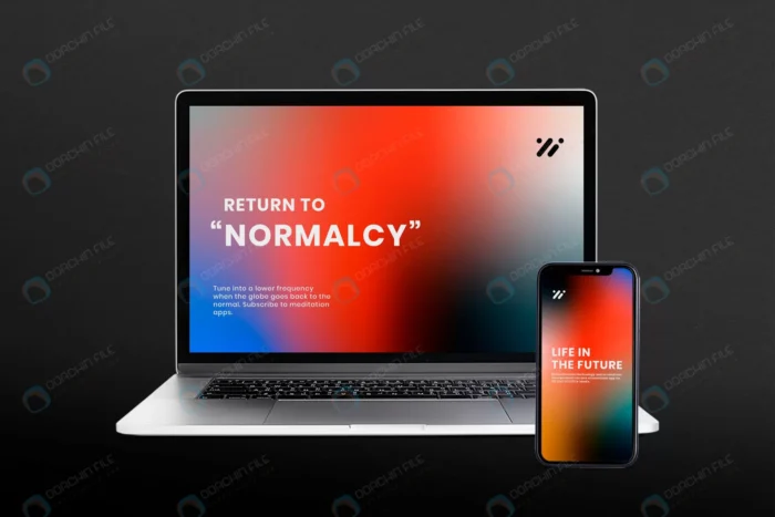digital device screen mockup vector with laptop s crca6d33dc0 size189.53mb - title:موکاپ صفحه نمایش لپ تاپ و موبایل - اورچین فایل - format:PSD - فتوشاپ - sku:crca6d33dc0 - keywords: p_id:83193
