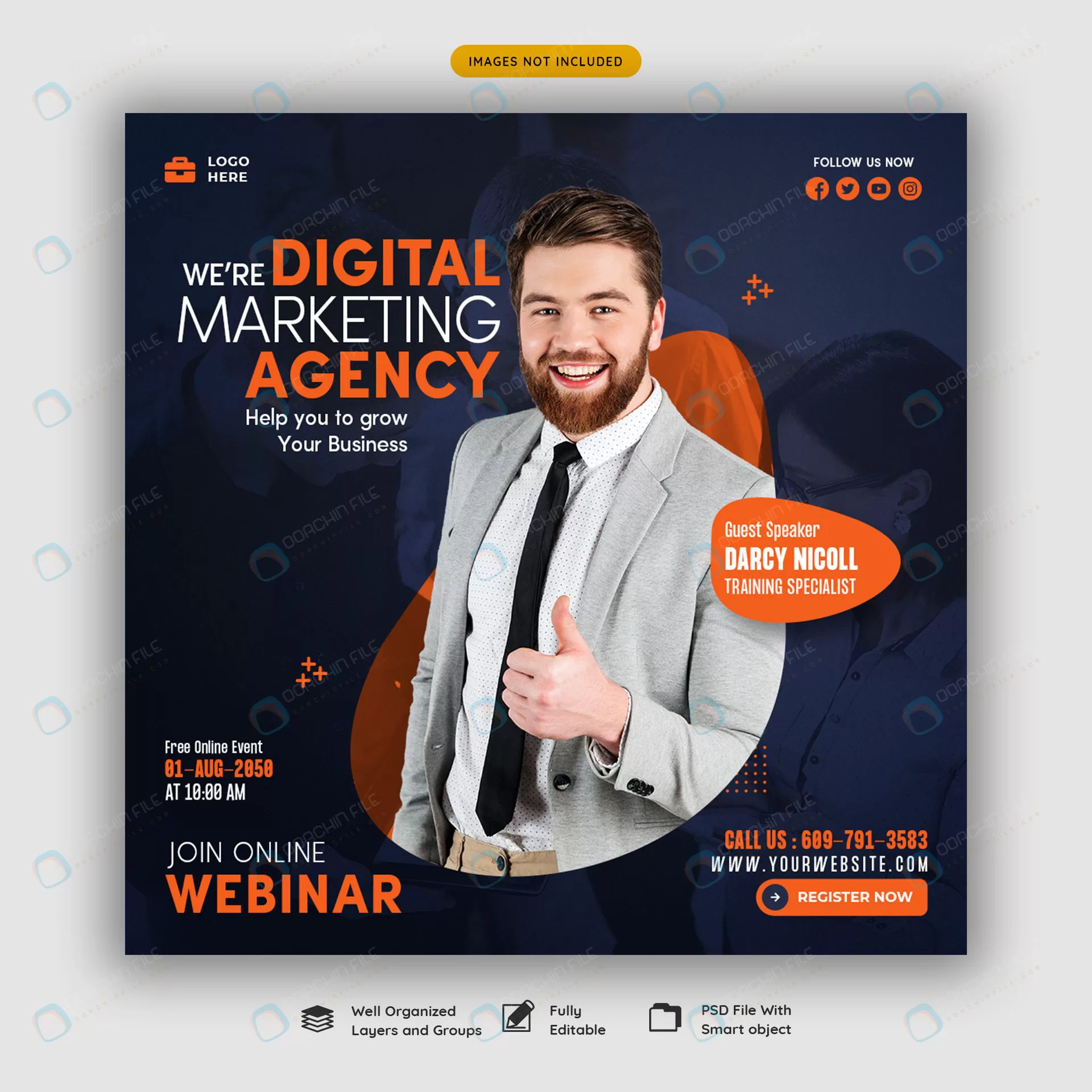 digital marketing live webinar corporate social m crc07058750 size8.52mb - title:دانلود قالب پست اینستاگرام دیجیتال مارکتینگ - اورچین فایل - format:PSD - فتوشاپ - sku:crc07058750 - keywords: p_id:89283