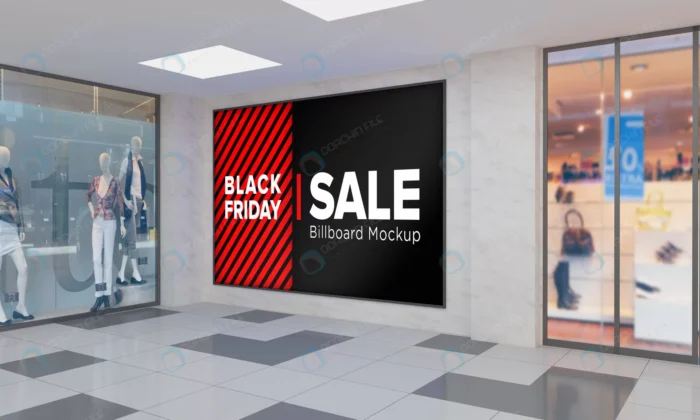 display sign board wall mockup shopping center wi crcebfcf4c4 size50.07mb 1 - title:موکاپ لایه باز بیلبورد مرکز خرید - اورچین فایل - format:PSD - فتوشاپ - sku:crcebfcf4c4 - keywords: p_id:40881