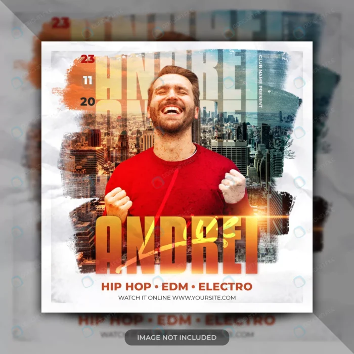 dj music event flyer social media post banner rnd174 frp10794856 - title:قالب پست اینستاگرام با موضوع پارتی و موزیک - اورچین فایل - format:PSD - فتوشاپ - sku:frp10794856 - keywords: p_id:66490