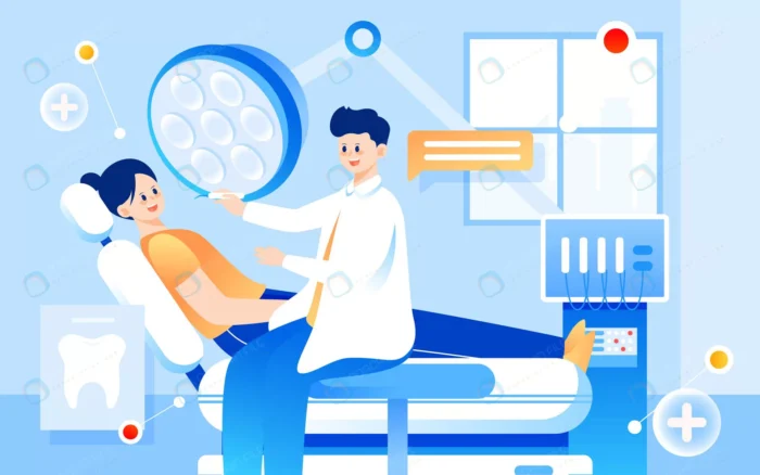 doctor examining patient s mouth international da crc65bae099 size1.96mb - title:وکتور دنداپزشک مرد در حال معاینه بیمار - اورچین فایل - format:EPS - وکتور - sku:crc65bae099 - keywords: p_id:78215
