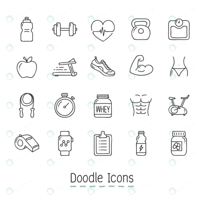 doodle health fitness icons crcee5ca6ee size1.18mb - title:مجموعه آیکون های ورزشی با فرمت وکتور - اورچین فایل - format:EPS - وکتور - sku:crcee5ca6ee - keywords: p_id:89375