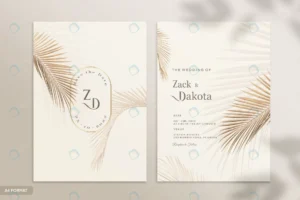 double sided wedding invitation template with trop rnd168 frp19657357 - title:Home - اورچین فایل - format: - sku: - keywords: p_id:18