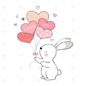 draw rabbit holding balloon valentine s day crc6154881e size797 - title:Home - اورچین فایل - format: - sku: - keywords: p_id:18