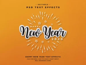 editable happy new year 2020 text style effect - title:Home - اورچین فایل - format: - sku: - keywords: p_id:18