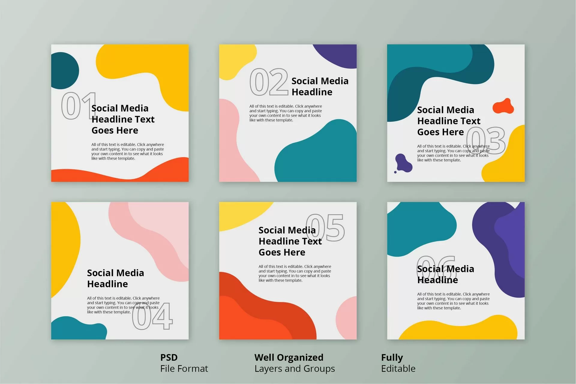 editable-template-colorful-simple-flat-liquid-social-instagram-post-banner.webp editable template colorful simple flat liquid social instagram post banner - title:دانلود 6 تمپلیت لایه باز پست اینستاگرامی با منحنی های معلق رنگی - اورچین فایل - format:PSD - فتوشاپ - sku:4377 - keywords: p_id:30010