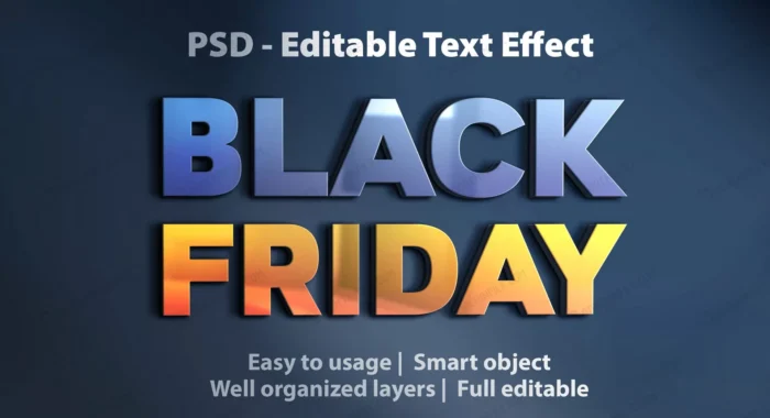 editable text effect black friday crc533dd525 size14.40mb - title:افکت متنی براق بلک فرایدی - اورچین فایل - format:PSD - فتوشاپ - sku:crc533dd525 - keywords: p_id:97709