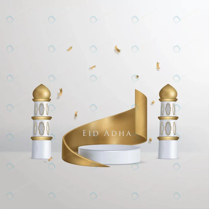 eid adha mubarak gold podium golden tower 3d illu crc0e281307 size5.09mb - title:تبریک عید قربان با فرمت وکتور - اورچین فایل - format:EPS - وکتور - sku:crc0e281307 - keywords: p_id:88261