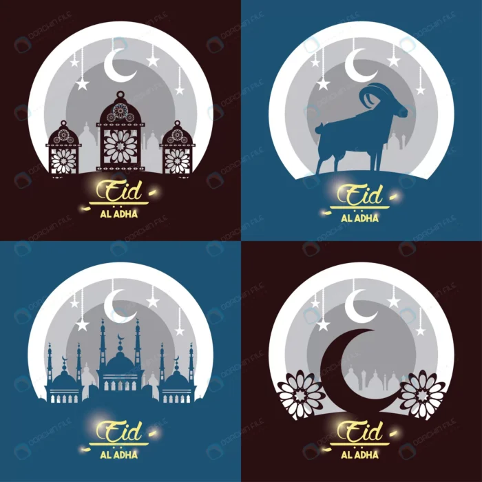 eid al adha feast muslim 2 crcf8693a68 size3.38mb 1 - title:وکتور طرح اسلیمی تبریک عید قربان در چند طرح متفاوت - اورچین فایل - format:EPS - وکتور - sku:crcf8693a68 - keywords: p_id:47440