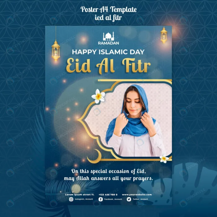 eid al fitr poster a4 template 2 crcc196e611 size48.14mb - title:قالب پوستر با موضوع عید فطر - اورچین فایل - format:PSD - فتوشاپ - sku:crcc196e611 - keywords: p_id:39716
