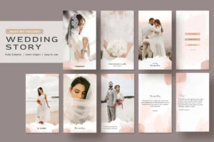 elegance minimalist watercolor wedding story social media banner design instagram post template 1 - title:Home - اورچین فایل - format: - sku: - keywords: p_id:18