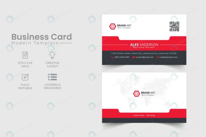elegant business card red white business card rnd349 frp24028189 - title:وکتور کارت ویزیت شرکتی و اداری - اورچین فایل - format:EPS - وکتور - sku:frp24028189 - keywords: p_id:69889