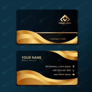 elegant business card template with wavy gold sha crc7de8ace9 size3.17mb - title:Home - اورچین فایل - format: - sku: - keywords: p_id:18