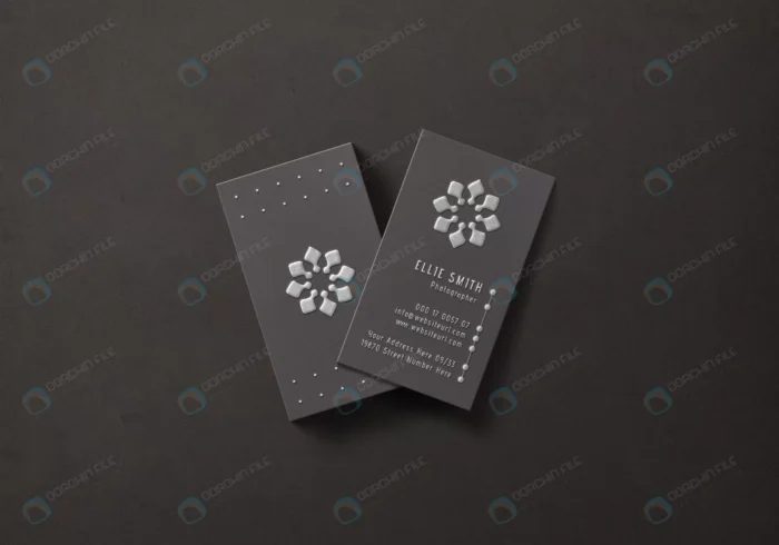 elegant dark business card mockup 2 crc0857781e size82.94mb - title:قالب لایه باز کارت ویزیت بیزینس عمودی - اورچین فایل - format:PSD - فتوشاپ - sku:crc0857781e - keywords: p_id:79487