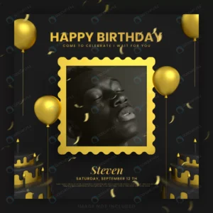 elegant happy birthday invitation black gold card crc812d2297 size21.15mb - title:Home - اورچین فایل - format: - sku: - keywords: p_id:18