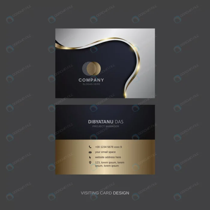 elegant logo mockup dark business card template.j crc40520904 size1.28mb - title:قالب کارت ویزیت تجاری لوکس - اورچین فایل - format:EPS - وکتور - sku:crc40520904 - keywords: p_id:80251