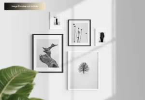 elegant minimal photo frames mockup hanging wall crc0815257f size23.85mb - title:Home - اورچین فایل - format: - sku: - keywords: p_id:18