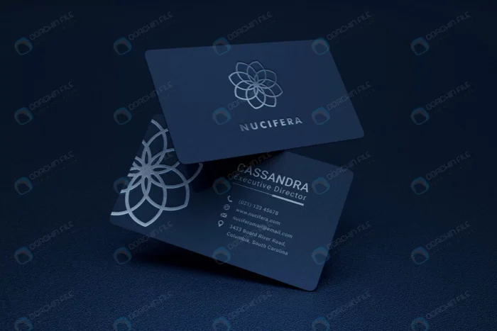 elegant modern business card mockup with silver l crc6418e24a size195.30mb - title:قالب آماده کارت ویزیت تجاری با فرمت فتوشاپ - اورچین فایل - format:PSD - فتوشاپ - sku:crc6418e24a - keywords: p_id:79497