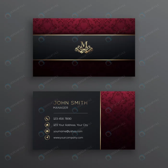 elegant red business card template with floral pa crc38e3604c size2.57mb - title:قالب کارت ویزیت کسب و کار با فرمت وکتور - اورچین فایل - format:EPS - وکتور - sku:crc38e3604c - keywords: p_id:80265