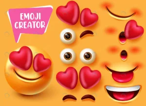 emoji creator vector set design emoticon 3d love crc93797773 size6.20mb - title:Home - اورچین فایل - format: - sku: - keywords: p_id:18