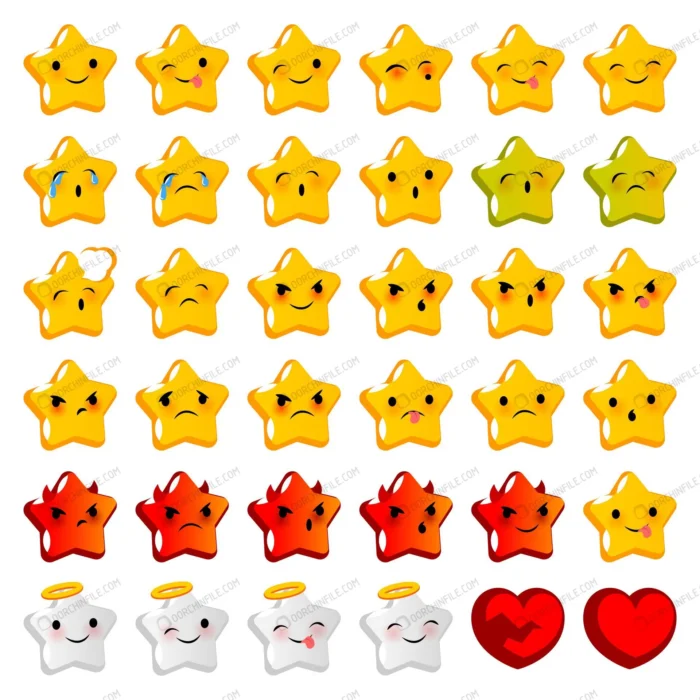emotional smile faces big set yellow star crce3440668 size4.56mb - title:مجموعه وکتور ایموجی ستاره - اورچین فایل - format:EPS - وکتور - sku:crce3440668 - keywords:مجموعه وکتور ایموجی ستاره, وکتور, ایموجی, ستاره, فایل تکی, کاراکتر p_id:94521