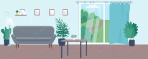 empty living room flat color illustration contemp crcb800f62b size1.31mb - title:Home - اورچین فایل - format: - sku: - keywords: p_id:18