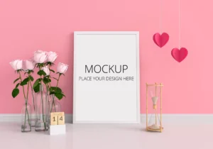 empty photo frame mockup valentine concept - title:Home - اورچین فایل - format: - sku: - keywords: p_id:18