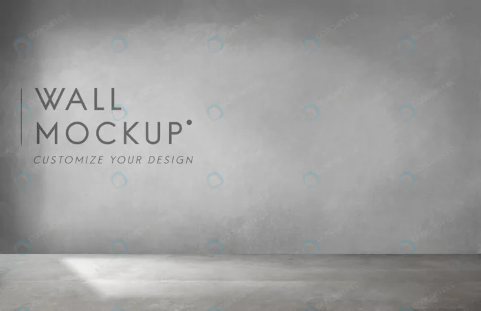 empty room with gray wall mockup crca499f89b size204.88mb - title:موکاپ دیوار با تابشی از نور ملایم - اورچین فایل - format:PSD - فتوشاپ - sku:crca499f89b - keywords: p_id:62052