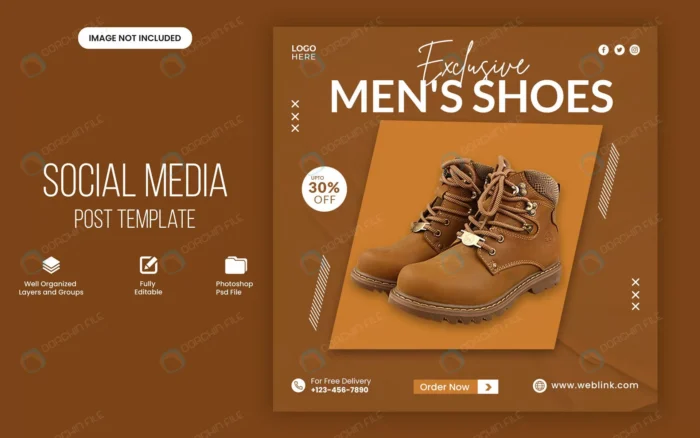 exclusive shoes social media promotion instagram crc295c499b size12.65mb - title:پست اینستاگرام مناسب فروش محصول با تخفیف 30 درصد - اورچین فایل - format:PSD - فتوشاپ - sku:crc295c499b - keywords: p_id:61537