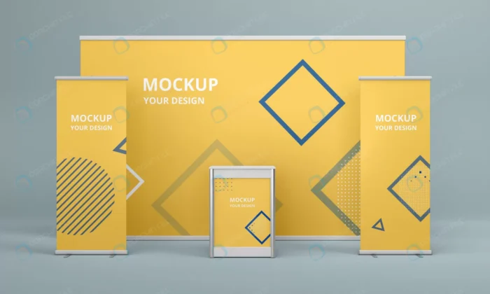 exhibition stand mock up assortment crc8682f93c size47.15mb - title:مجموعه موکاپ استند نمایشگاه - اورچین فایل - format:PSD - فتوشاپ - sku:crc8682f93c - keywords: p_id:82915