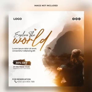 explore world travel agency social media banner template 1 - title:Home - اورچین فایل - format: - sku: - keywords: p_id:18