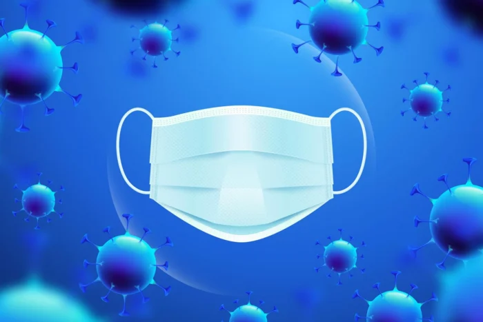 face mask prevention against coronavirus background - title:دانلود وکتور ماسک پزشکی با بکگراند ویروس کووید 19 - اورچین فایل - format:EPS - وکتور - sku:4378 - keywords: p_id:30012
