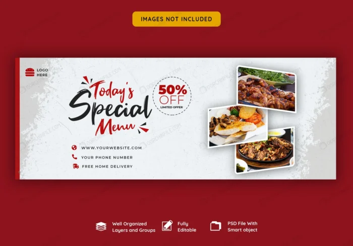 facebook cover banner template food restaurant 282 crce7da31db size7.35mb - title:قالب بنر فروش محصول - اورچین فایل - format:PSD - فتوشاپ - sku:crce7da31db - keywords: p_id:105905