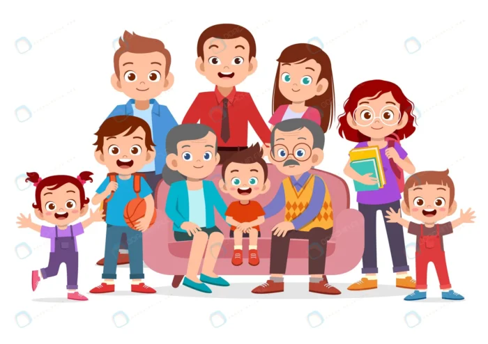 family portrait together crcda1d7bf7 size2.77mb 1 - title:وکتور خانواده پر جمعیت - اورچین فایل - format:EPS - وکتور - sku:crcda1d7bf7 - keywords: p_id:54816