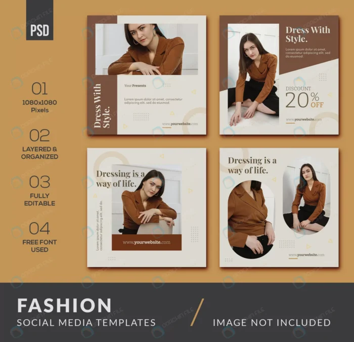 fashion instagram post crc60ccf5fc size16.70mb - title:4 قالب پست اینستاگرام فشن - اورچین فایل - format:PSD - فتوشاپ - sku:crc60ccf5fc - keywords: p_id:57090