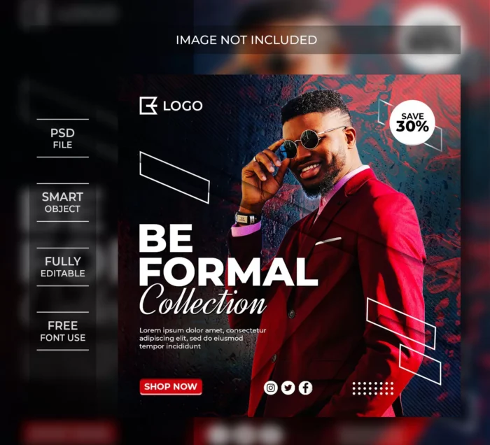 fashion sale banner template instagram post - title:دانلود پست اینستاگرامی با پس زمینه جذاب ویژه کاراکتر بدون بکگراند در فرمت PSD - اورچین فایل - format:PSD - فتوشاپ - sku:4476 - keywords: p_id:30102