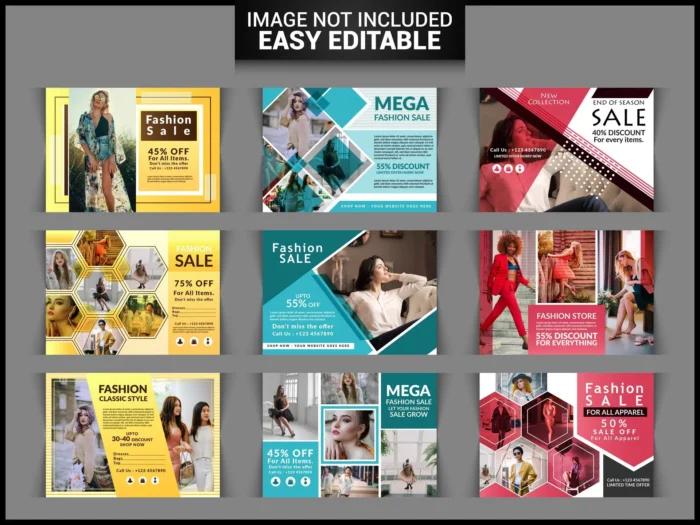fashion sale horizontal flyer set crc49ff7255 size12.42mb - title:قالب گرافیکی با موضوع فروش ویژه محصولات - اورچین فایل - format:EPS - وکتور - sku:crc49ff7255 - keywords: p_id:32765
