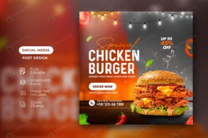 fast food burger social media promotion banner ps crc9bb6ae98 size12.32mb - title:Home - اورچین فایل - format: - sku: - keywords: p_id:18