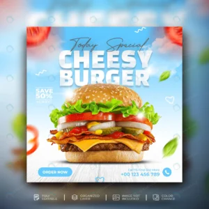 fast food burger social media promotion banner ps crcc413343f size8.65mb - title:Home - اورچین فایل - format: - sku: - keywords: p_id:18