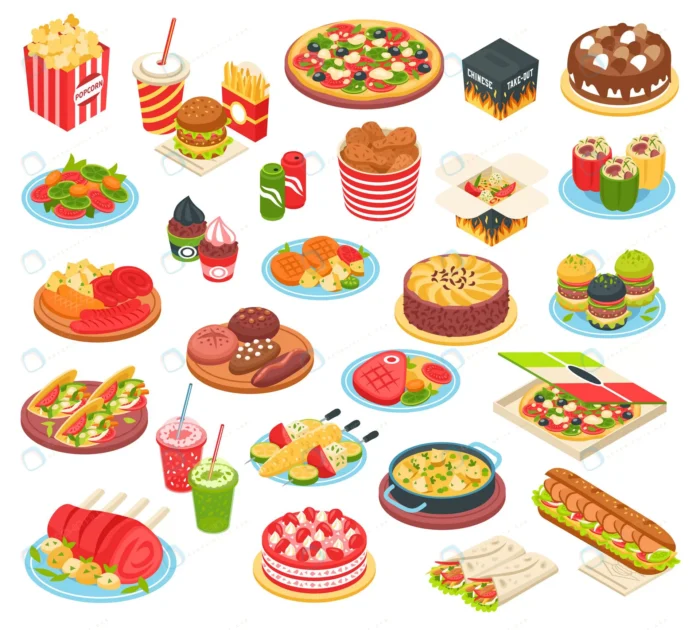 fast food isometric set crc76e78a98 size5.92mb - title:مجموعه وکتور ایزومتریک فست فود - اورچین فایل - format:EPS - وکتور - sku:crc76e78a98 - keywords: p_id:77273