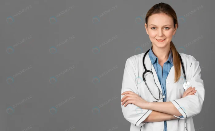 female doctor hospital with stethoscope crcbce31cbd - title:تصویر استوک خانم دکتر پزشک خانواده - اورچین فایل - format:JPG - استوک - sku:crcbce31cbd - keywords: p_id:51803