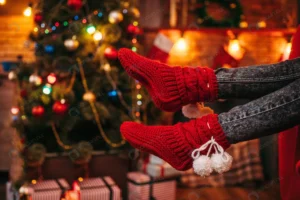 female person feet merry red socks christmas tree crc8897c182 size18.92mb 6016x4016 - title:Home - اورچین فایل - format: - sku: - keywords: p_id:18