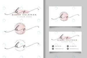 feminine logo initial kv business card template.j crc3057c99a size0.85mb 1 - title:Home - اورچین فایل - format: - sku: - keywords: p_id:18