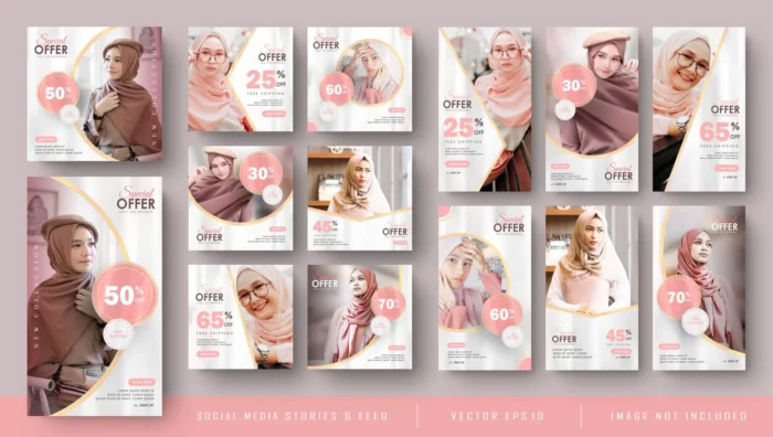 feminine pink social media instagram stories feed crc56468508 size16.87mb - title:قالب پست اینستاگرام مناسب تخفیف و فروش لباس زنانه - اورچین فایل - format:EPS - وکتور - sku:crc56468508 - keywords: p_id:33156